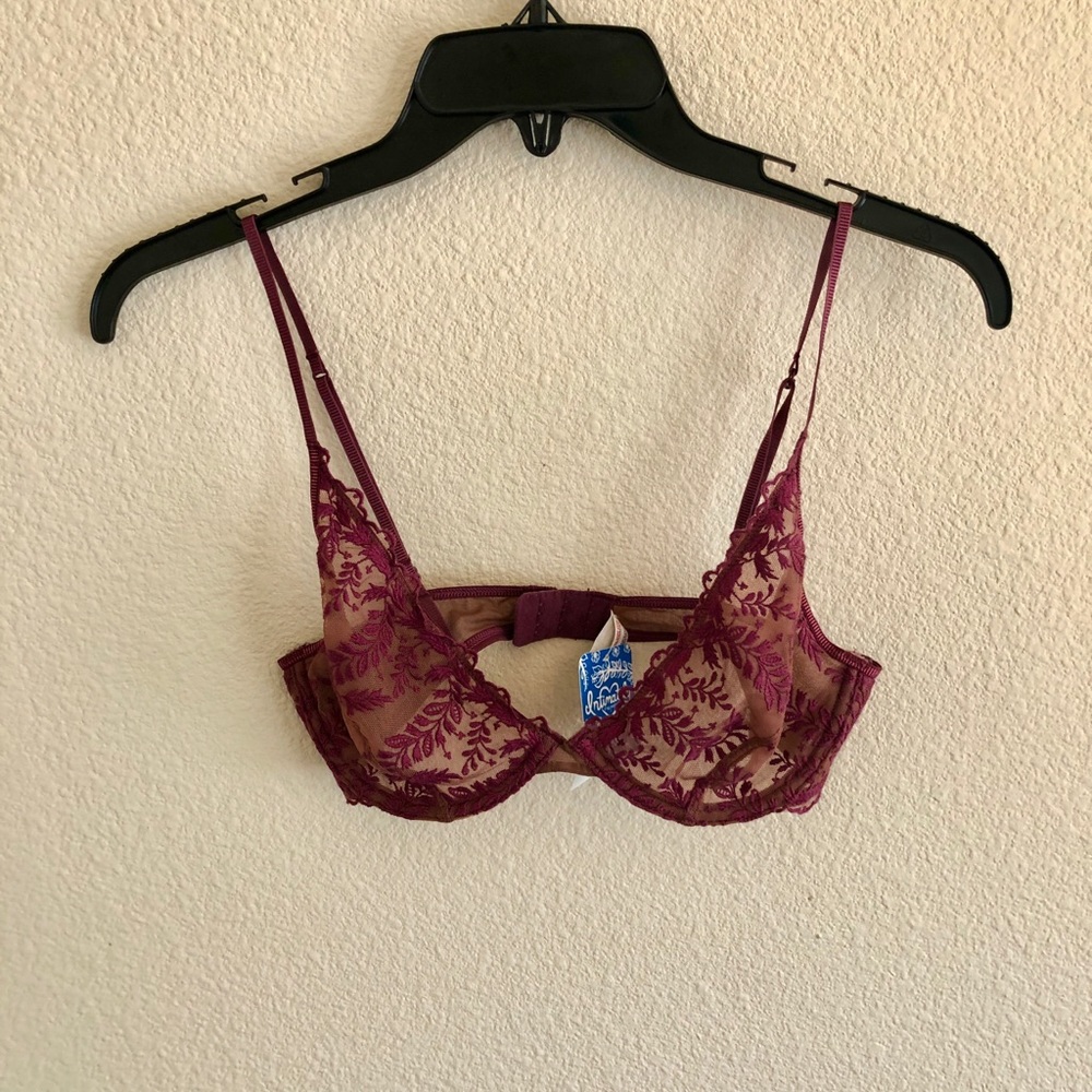 Free People Maroon Lace underwire Bralette brand new
